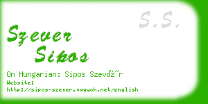 szever sipos business card